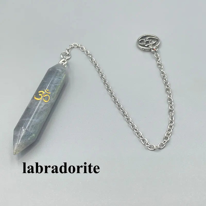 Natural Gemstone Crystal Pendulum Necklace – Spiritual Pendant for Dowsing, Chakra Healing & Energy Work