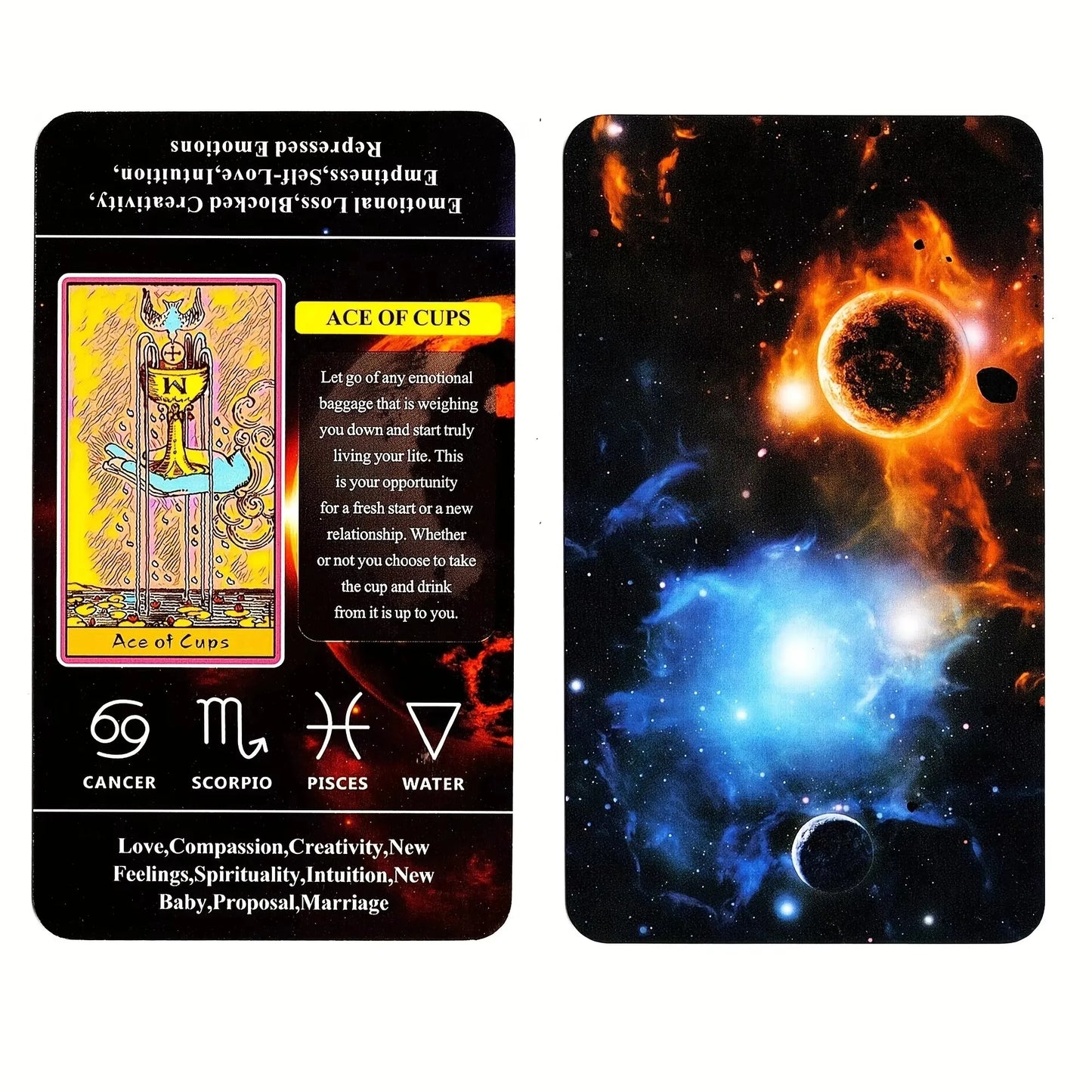 Tarot Cards For Beginners With Meaning On Them, 78pcs-Cards Pocket Size Tarot Learning Deck, Fortune Telling Game