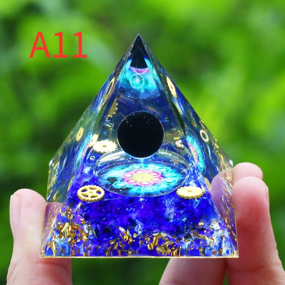 Crystal Stone Orgone Pyramid – Energy Generator for Healing, Protection & Chakra Balancing