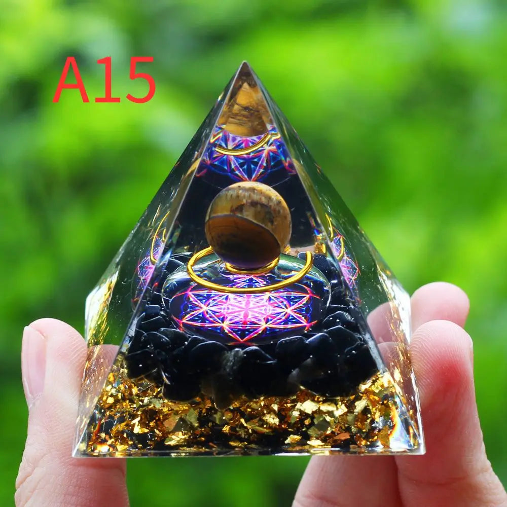Crystal Stone Orgone Pyramid – Energy Generator for Healing, Protection & Chakra Balancing