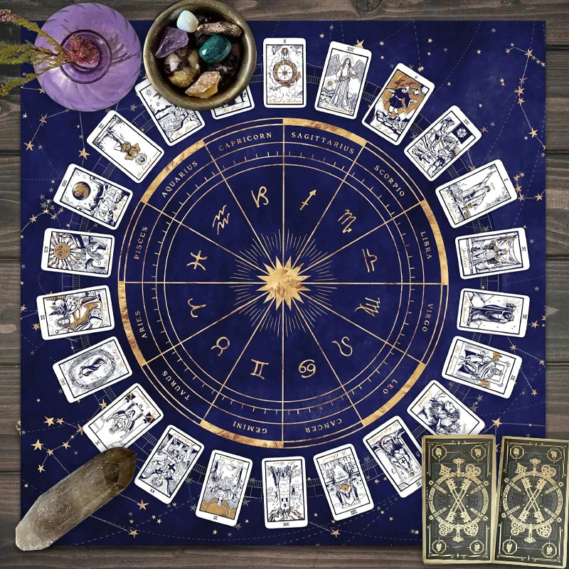 1pc Tarot Card Tablecloth – Spiritual Reading Cloth for Tarot, Runes & Crystals