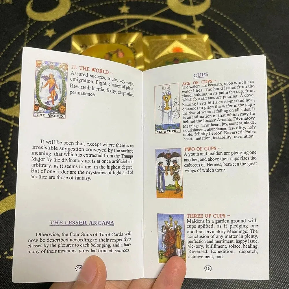 Gold Foil Tarot Cards – Luxurious 78-Card Deck with Holographic Shine