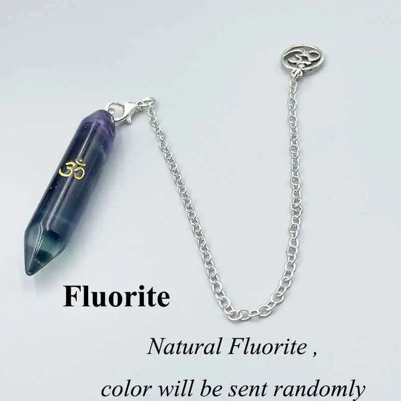 Natural Gemstone Crystal Pendulum Necklace – Spiritual Pendant for Dowsing, Chakra Healing & Energy Work
