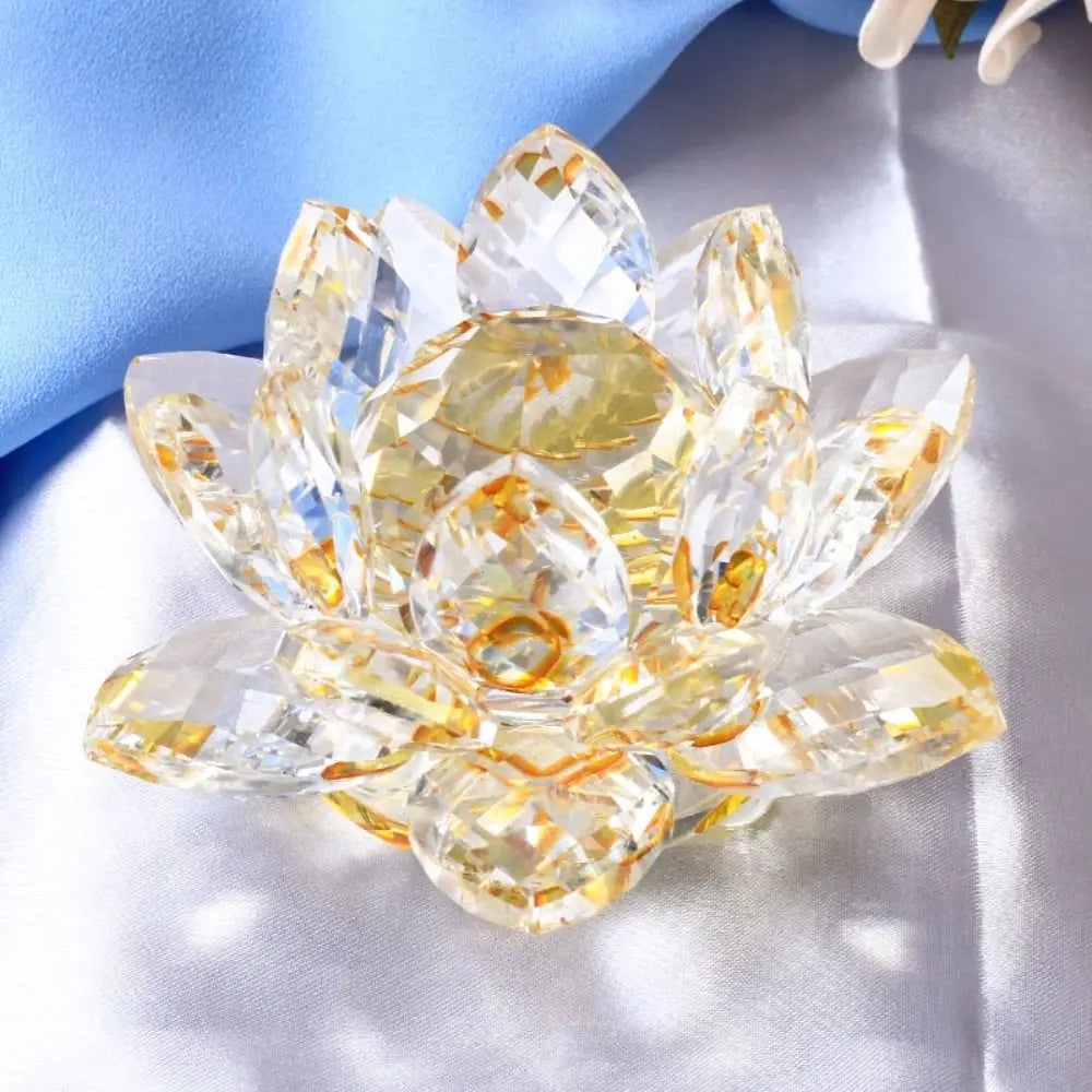 Multi-Color Crystal Lotus Flower Figurine – Feng Shui Decor for Spiritual Energy, Healing & Home Harmony