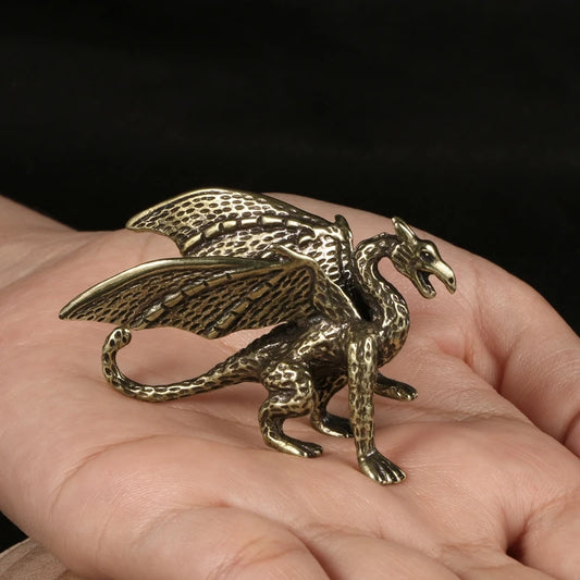 Solid Brass Pterosaur Dragon Statue – Mythical Creature Decor for Power & Fantasy Vibes