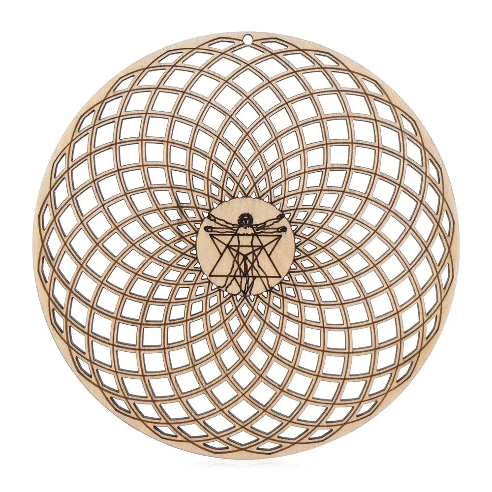 Laser Cut Wooden Flower of Life Wall Sign – Sacred Geometry Home Decor | Spiritual Wood Art