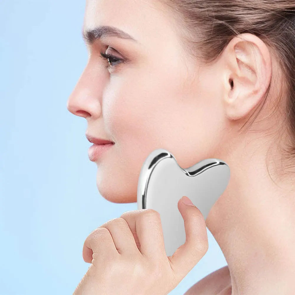 1Pcs Stainless Steel Gua Sha Scraper Massager For Face, Neck, Body