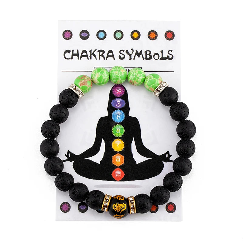 7 Chakra Healing Bracelet with Meaning Card – Natural Crystal Jewelry for Men & Women
