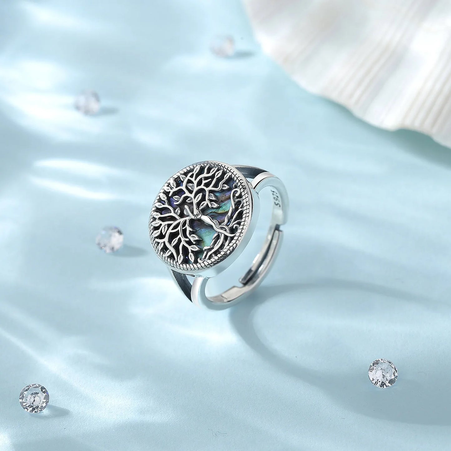 925 Sterling Silver Tree of Life Ring – Adjustable Spiritual Jewelry for Women & Men
