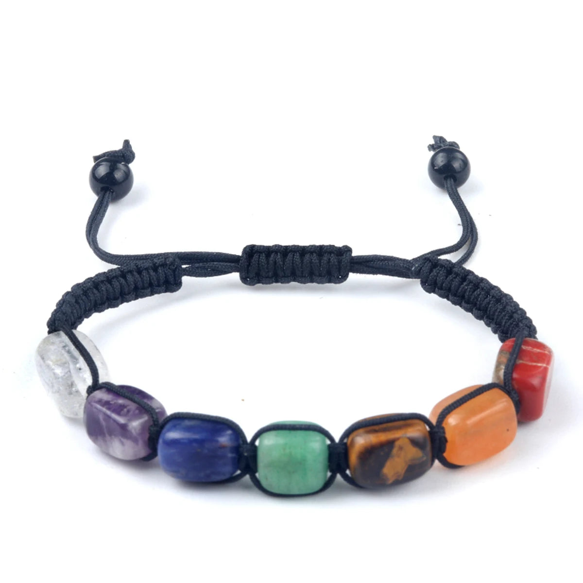 7 Chakra Healing Crystal Bracelet – Square Beads Yoga Stone Bracelet for Meditation, Anxiety Relief & Relaxation | Adjustable for Women