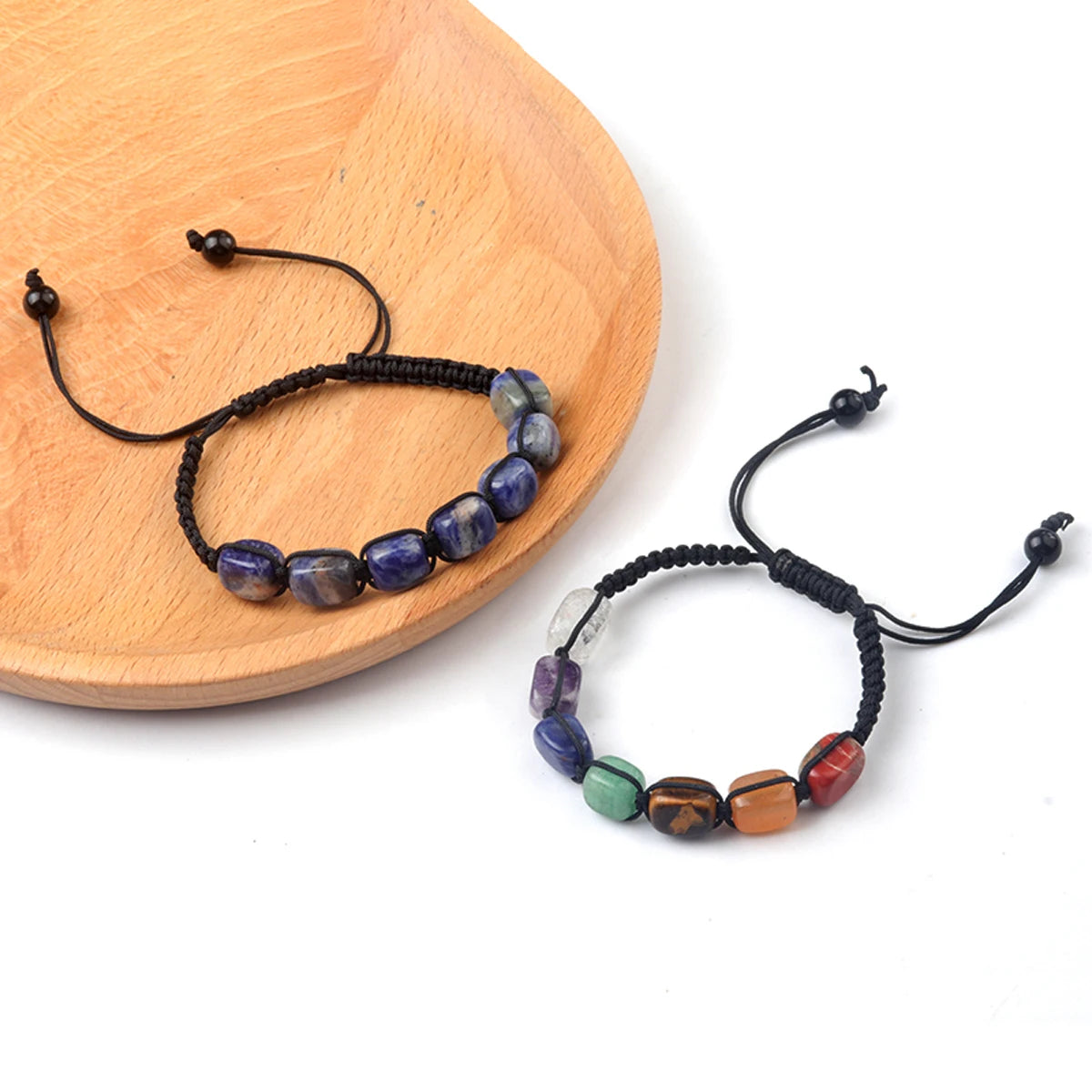 7 Chakra Healing Crystal Bracelet – Square Beads Yoga Stone Bracelet for Meditation, Anxiety Relief & Relaxation | Adjustable for Women