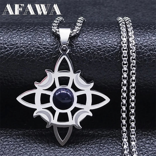 Wicca Celtic Knot Triple Moon Goddess Necklace – Symbol of Divine Feminine & Lunar Power