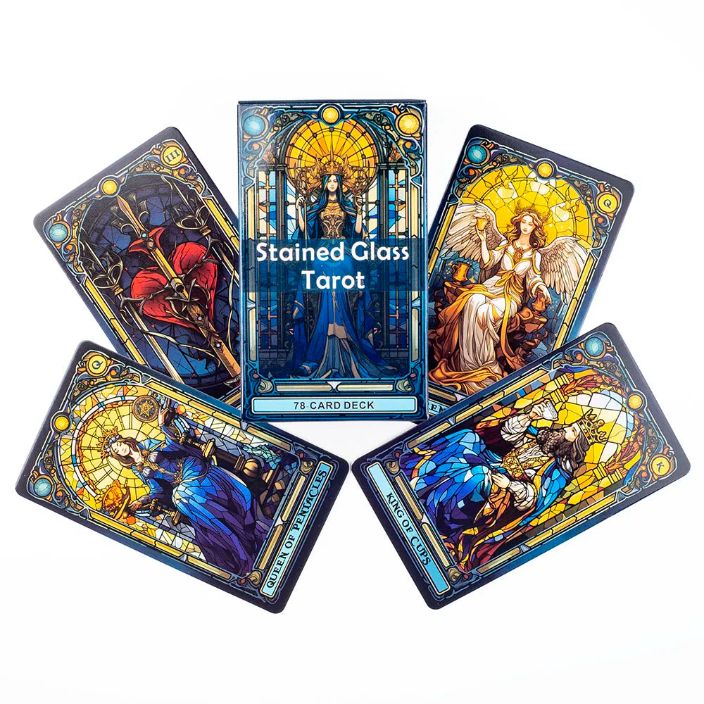 Stained Glass Tarot – 78-Card Deck of Illuminated Wisdom & Spiritual Beauty