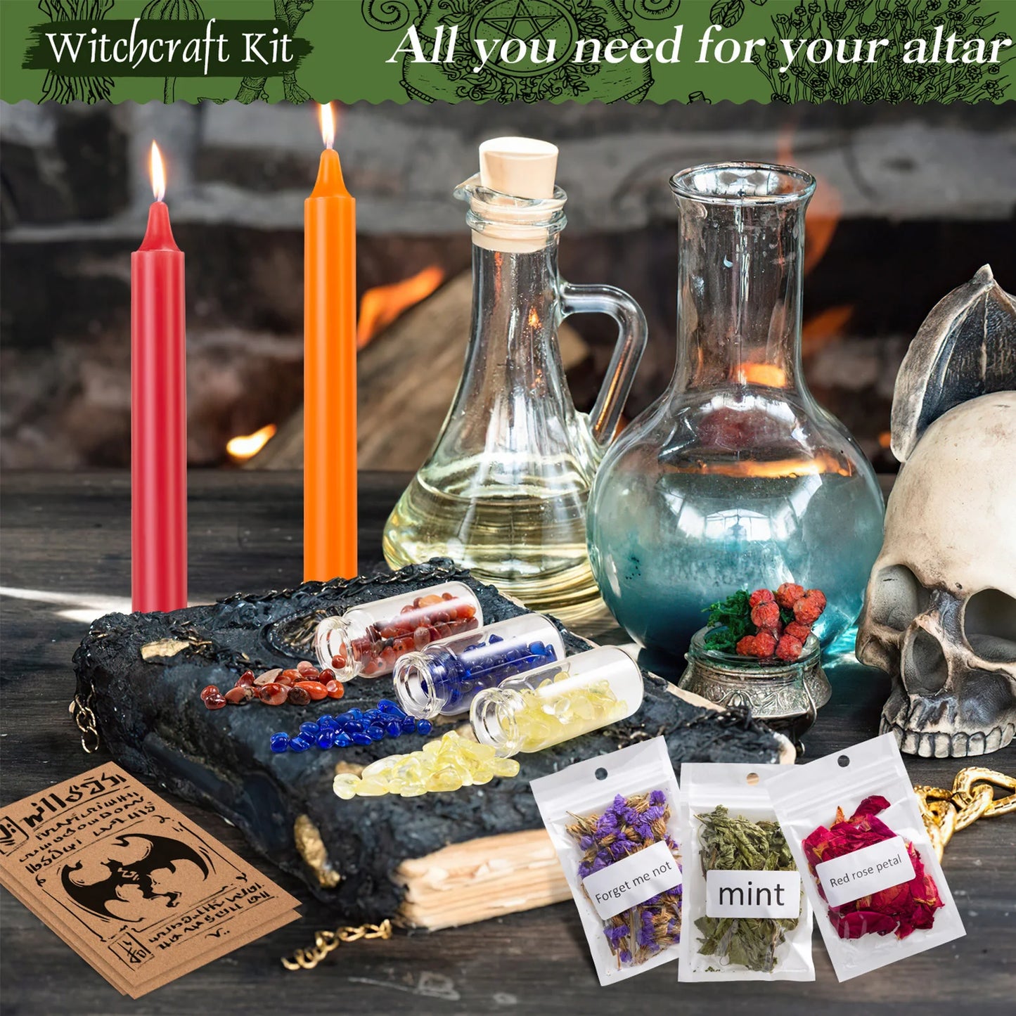 Witch Spells Supplies Kit – Magical Tools for Rituals, Spellcasting & Spiritual Practice