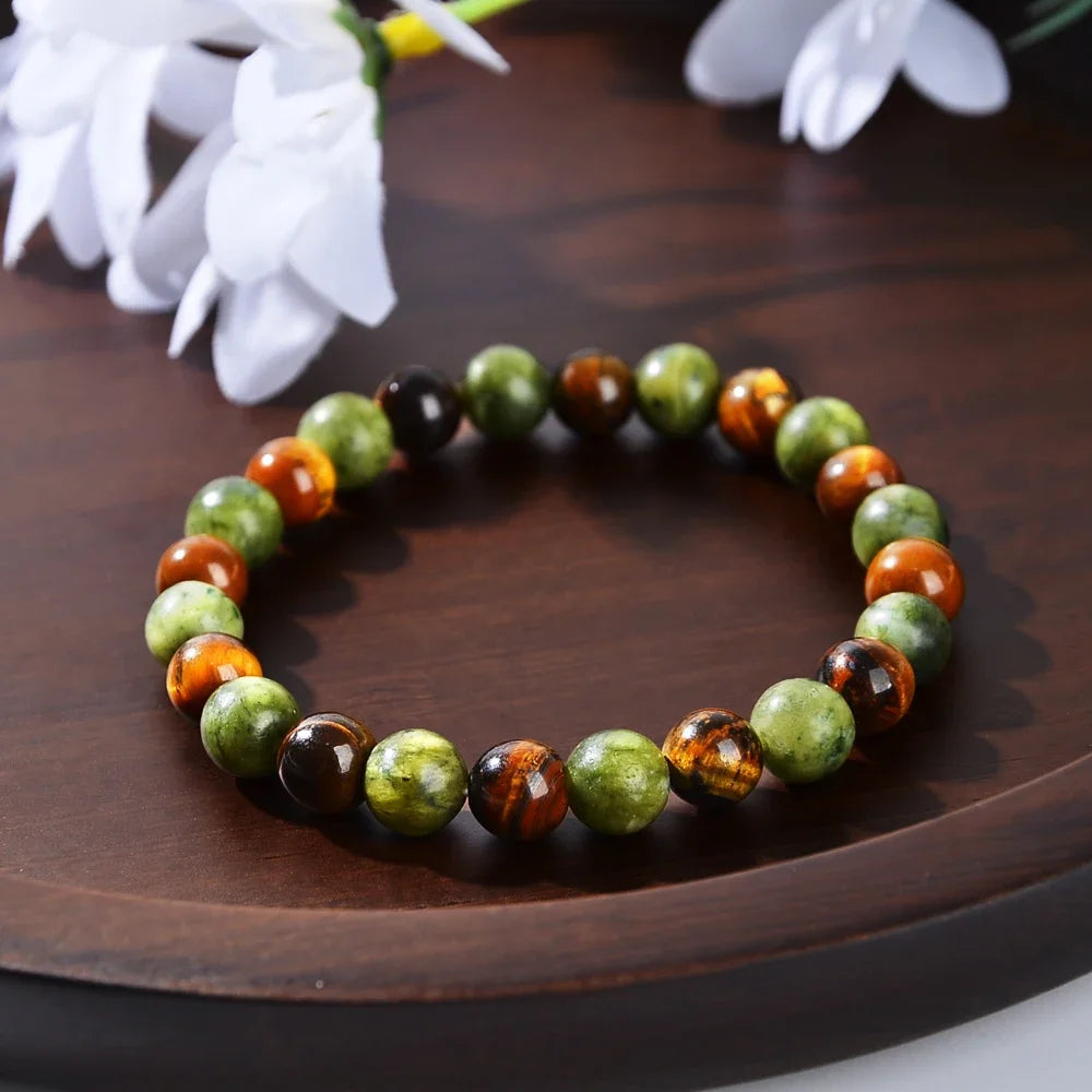 Natural Stone Symbolic Beaded Bracelet Women and Men