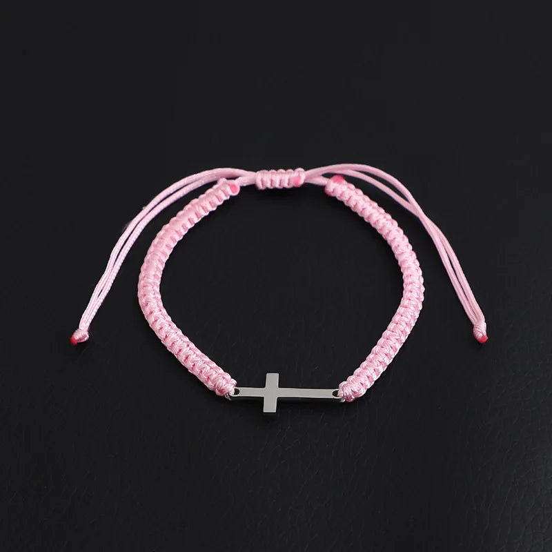 Simple Braided Rope Bracelet with Cross – Minimalist Faith-Inspired Accessory