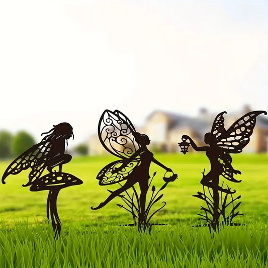 Metal Enchanted Fairy Garden Stake – Whimsical Outdoor Decor for Magical Garden Vibes