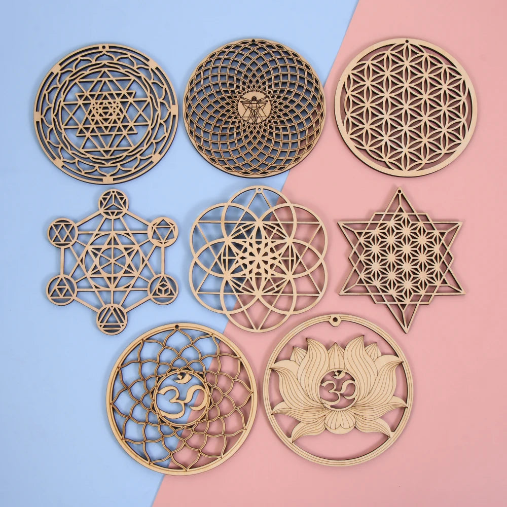 Laser Cut Wooden Flower of Life Wall Sign – Sacred Geometry Home Decor | Spiritual Wood Art