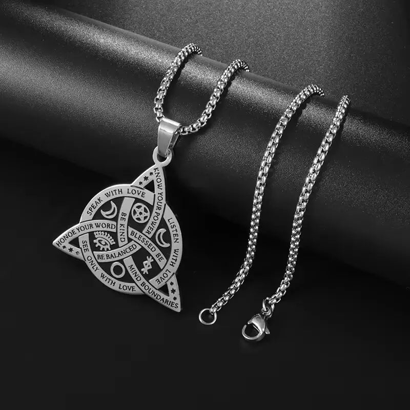 Stainless Steel Vintage Irish Celtic Trinity Knot Pendant – Symbol of Eternity & Spiritual Unity