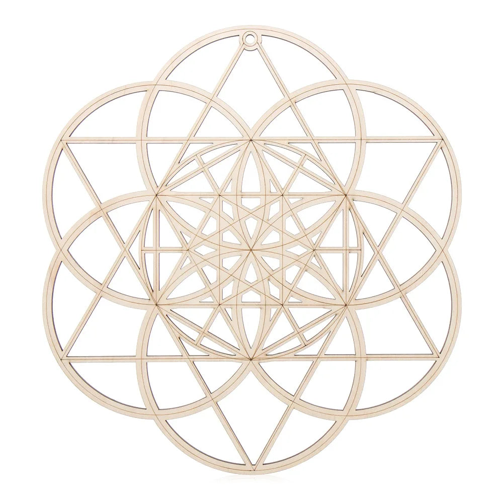 Laser Cut Wooden Flower of Life Wall Sign – Sacred Geometry Home Decor | Spiritual Wood Art
