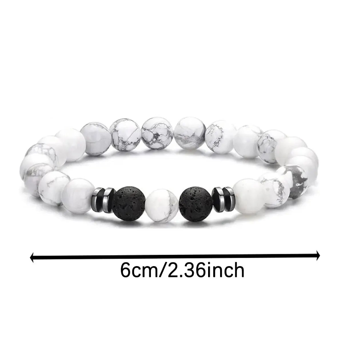 4PCs - 8mm Men's Natural Stone Beads Bracelet Set