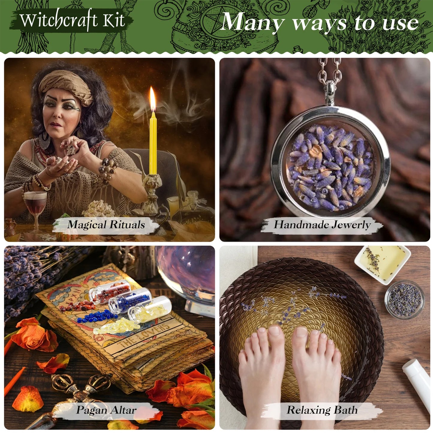 Witch Spells Supplies Kit – Magical Tools for Rituals, Spellcasting & Spiritual Practice