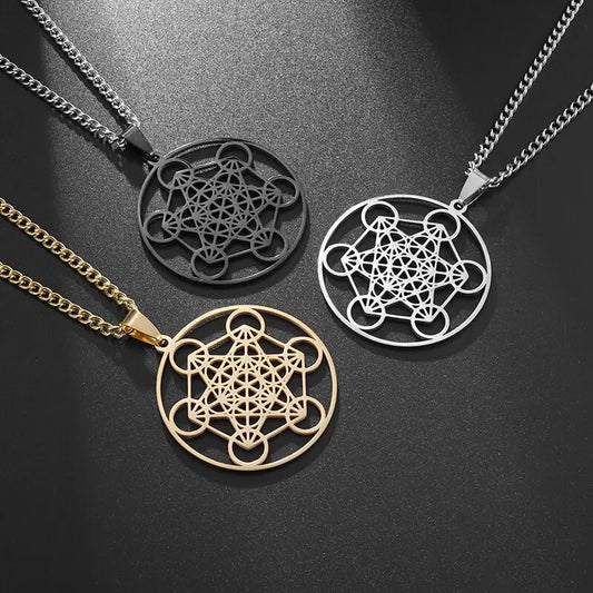 Flower of Life Chakra Necklace – Spiritual Stainless Steel Pendant for Energy & Balance