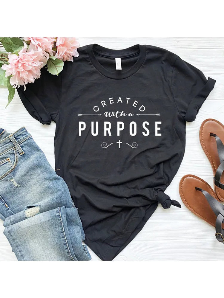 "Created with a Purpose" T-Shirt – Inspirational Faith-Based Apparel
