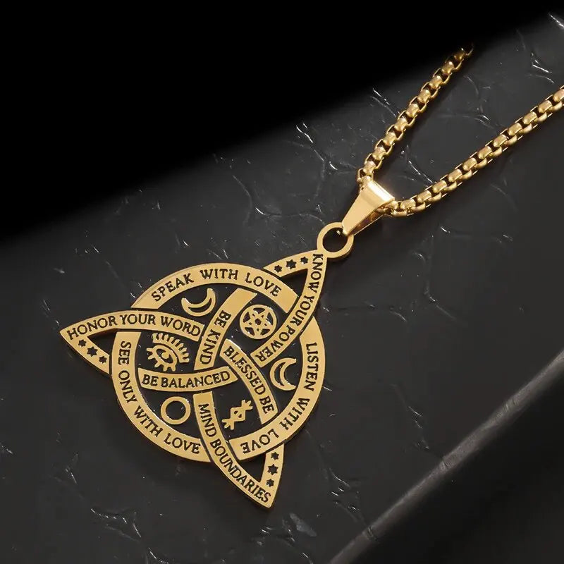 Stainless Steel Vintage Irish Celtic Trinity Knot Pendant – Symbol of Eternity & Spiritual Unity