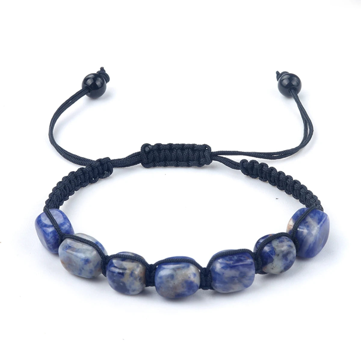 7 Chakra Healing Crystal Bracelet – Square Beads Yoga Stone Bracelet for Meditation, Anxiety Relief & Relaxation | Adjustable for Women