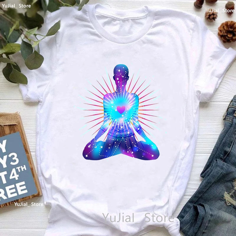 Chakra Lotus Eye Yoga T-Shirt – Spiritual Energy Center Design Tee for Meditation, Healing & Conscious Living