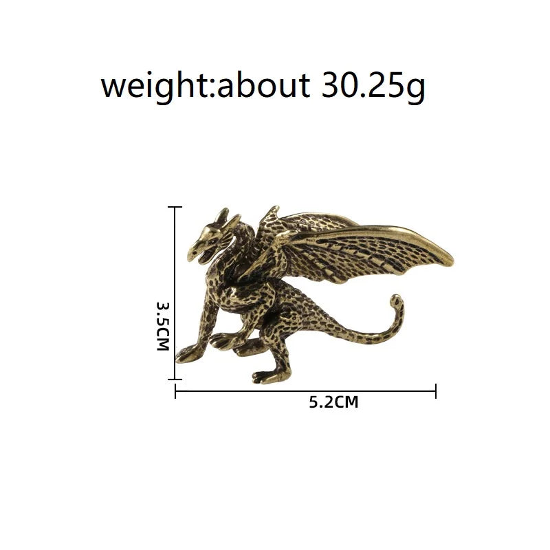 Solid Brass Pterosaur Dragon Statue – Mythical Creature Decor for Power & Fantasy Vibes