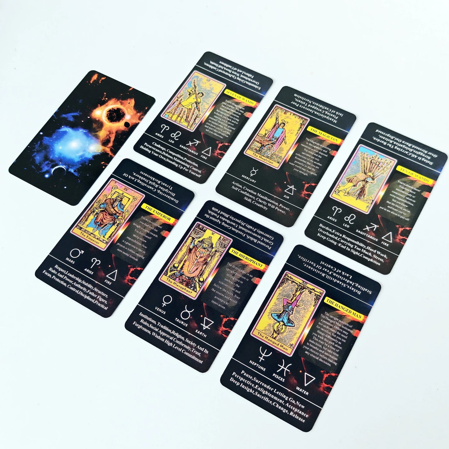 Tarot Cards For Beginners With Meaning On Them, 78pcs-Cards Pocket Size Tarot Learning Deck, Fortune Telling Game