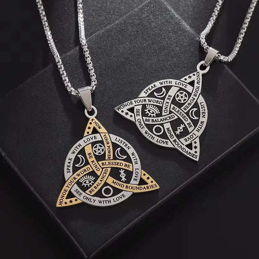 Stainless Steel Vintage Irish Celtic Trinity Knot Pendant – Symbol of Eternity & Spiritual Unity