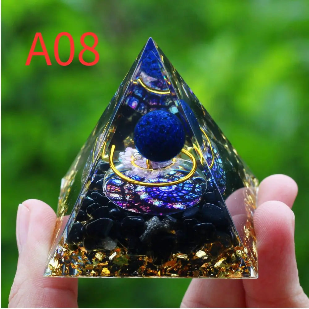 Crystal Stone Orgone Pyramid – Energy Generator for Healing, Protection & Chakra Balancing