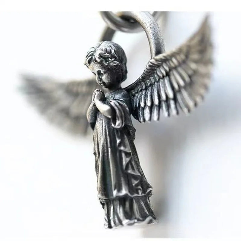 Guardian Angel Pendant Necklace – Spiritual Protection & Comfort in a Timeless Design
