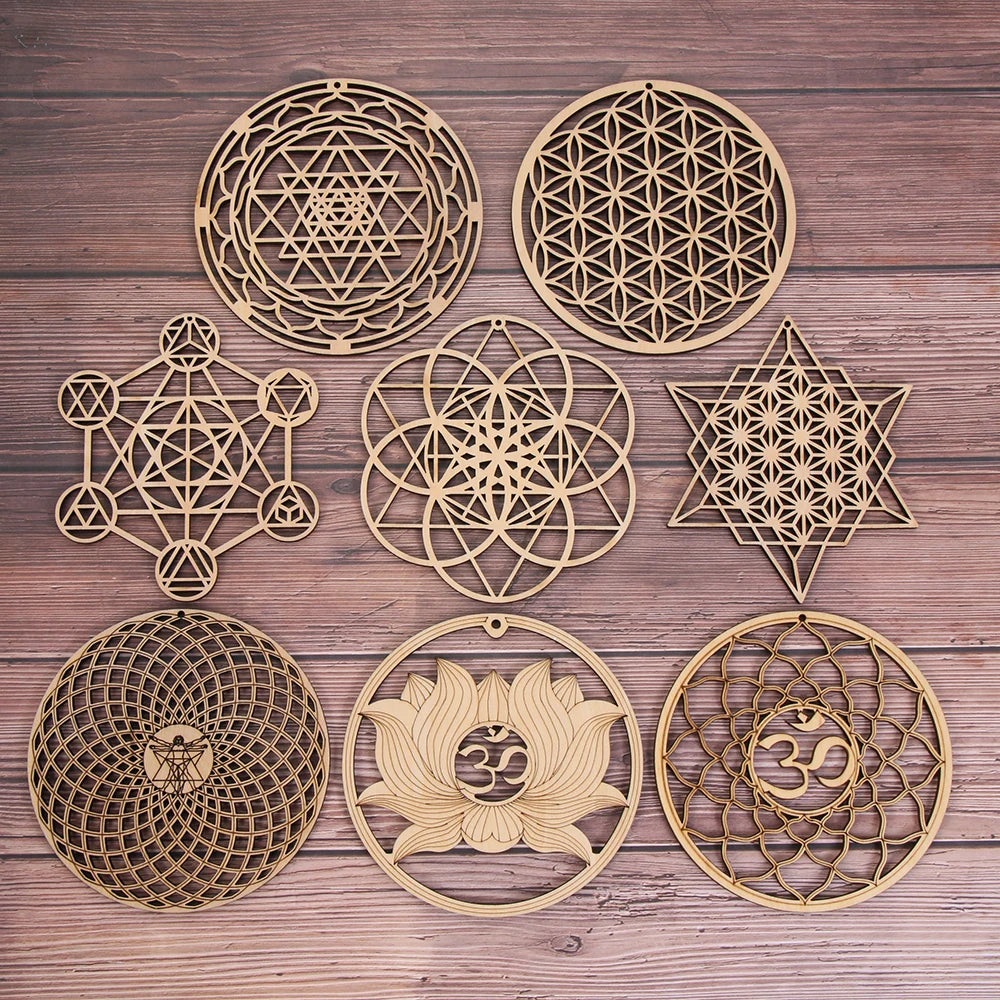 Laser Cut Wooden Flower of Life Wall Sign – Sacred Geometry Home Decor | Spiritual Wood Art