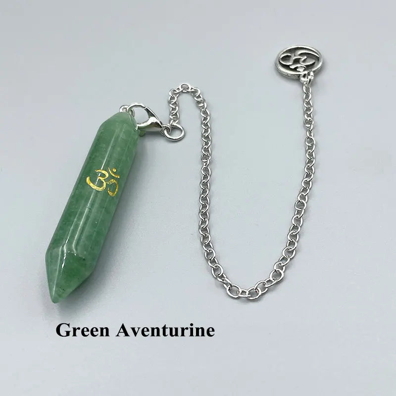 Natural Gemstone Crystal Pendulum Necklace – Spiritual Pendant for Dowsing, Chakra Healing & Energy Work