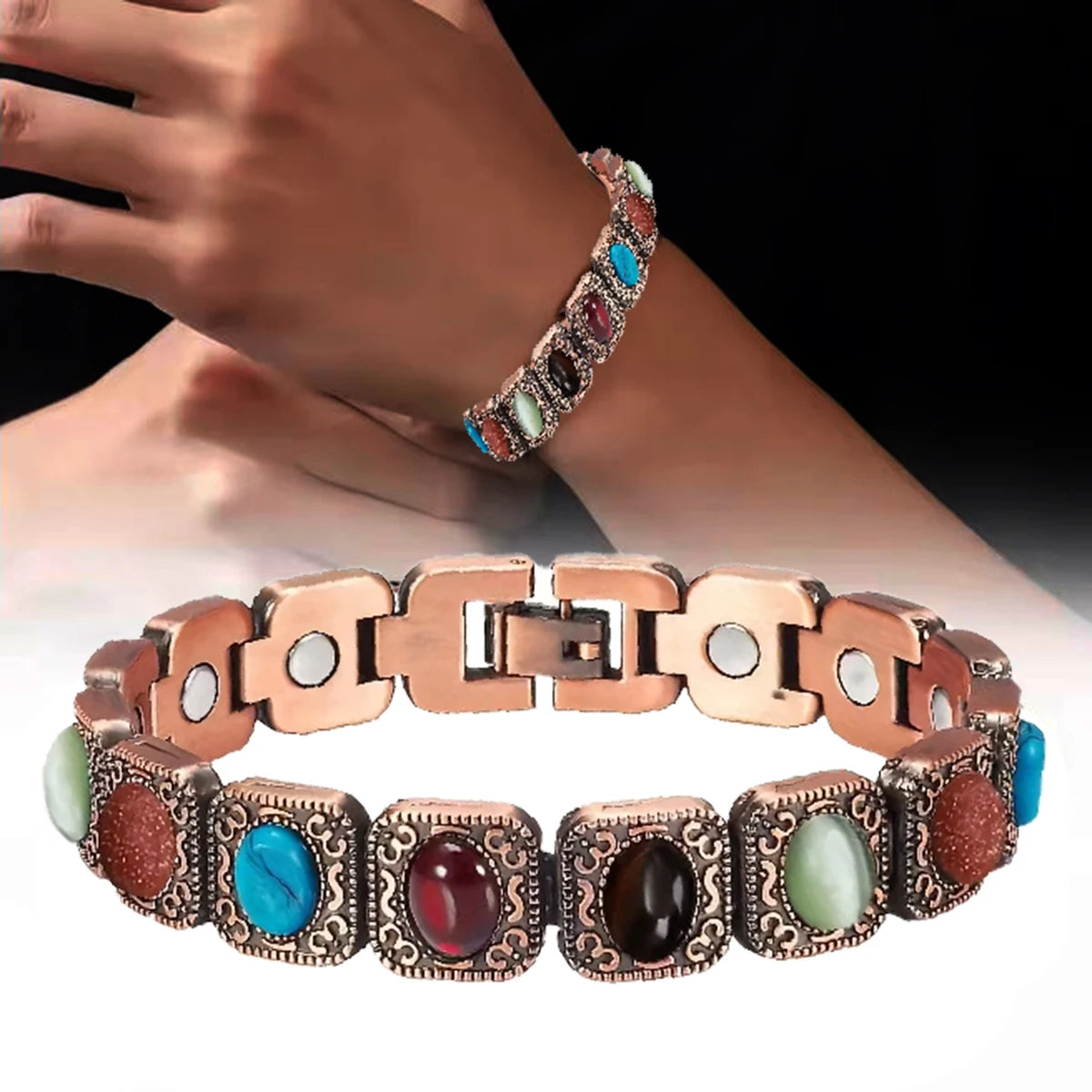 Colorful Stones Magnetic Bracelet for Women