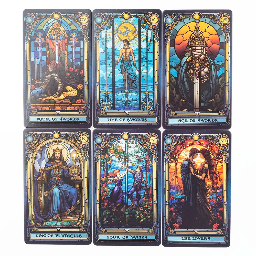 Stained Glass Tarot – 78-Card Deck of Illuminated Wisdom & Spiritual Beauty