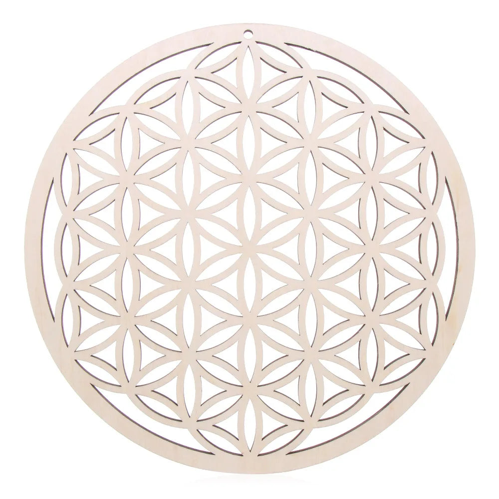 Laser Cut Wooden Flower of Life Wall Sign – Sacred Geometry Home Decor | Spiritual Wood Art