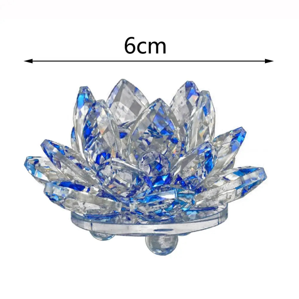 Multi-Color Crystal Lotus Flower Figurine – Feng Shui Decor for Spiritual Energy, Healing & Home Harmony