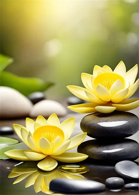 Spa Zen Canvas Wall Art – Cherry Blossom, Pink Lotus & Lily Floral Prints for Relaxation, Meditation & Home Decor