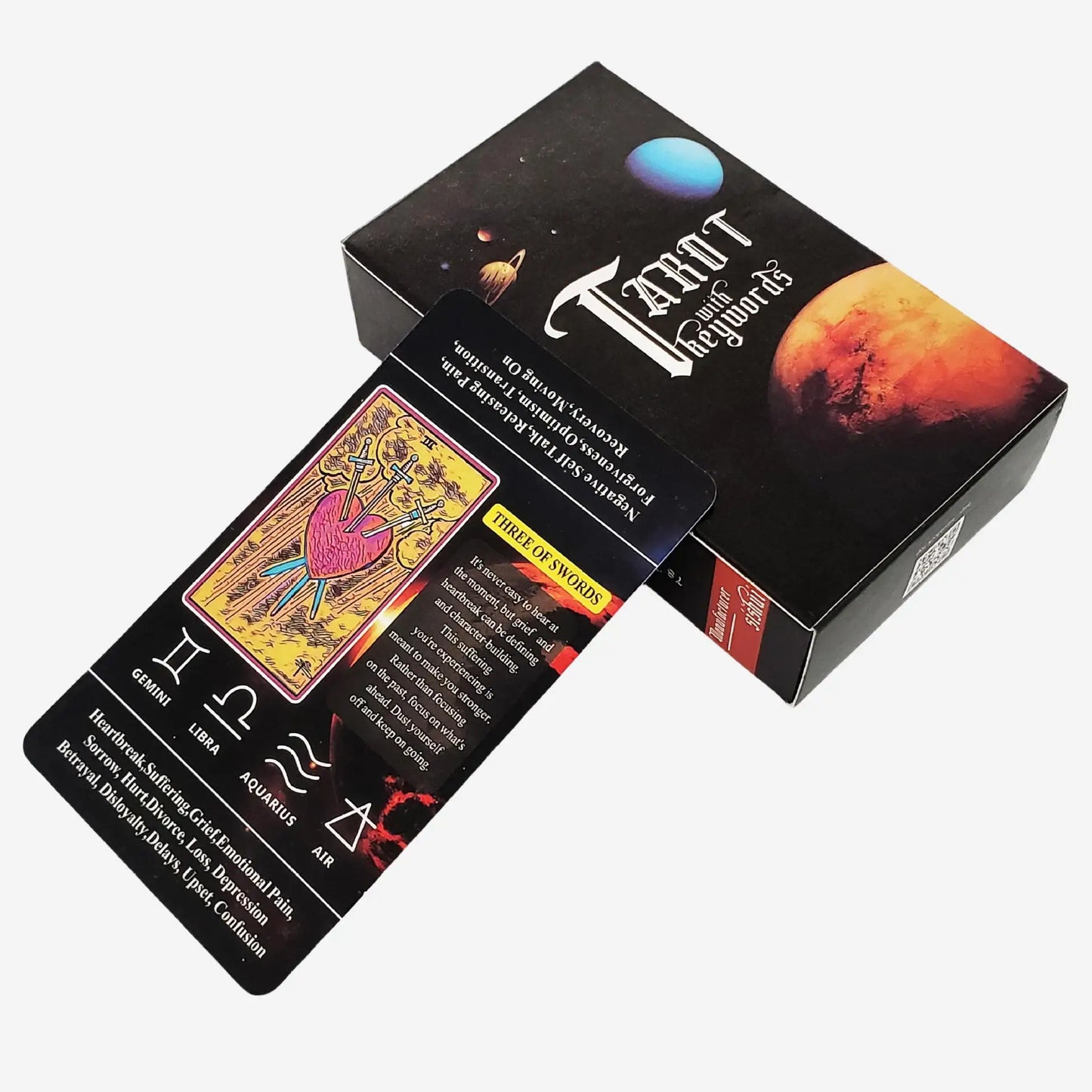 Tarot Cards For Beginners With Meaning On Them, 78pcs-Cards Pocket Size Tarot Learning Deck, Fortune Telling Game