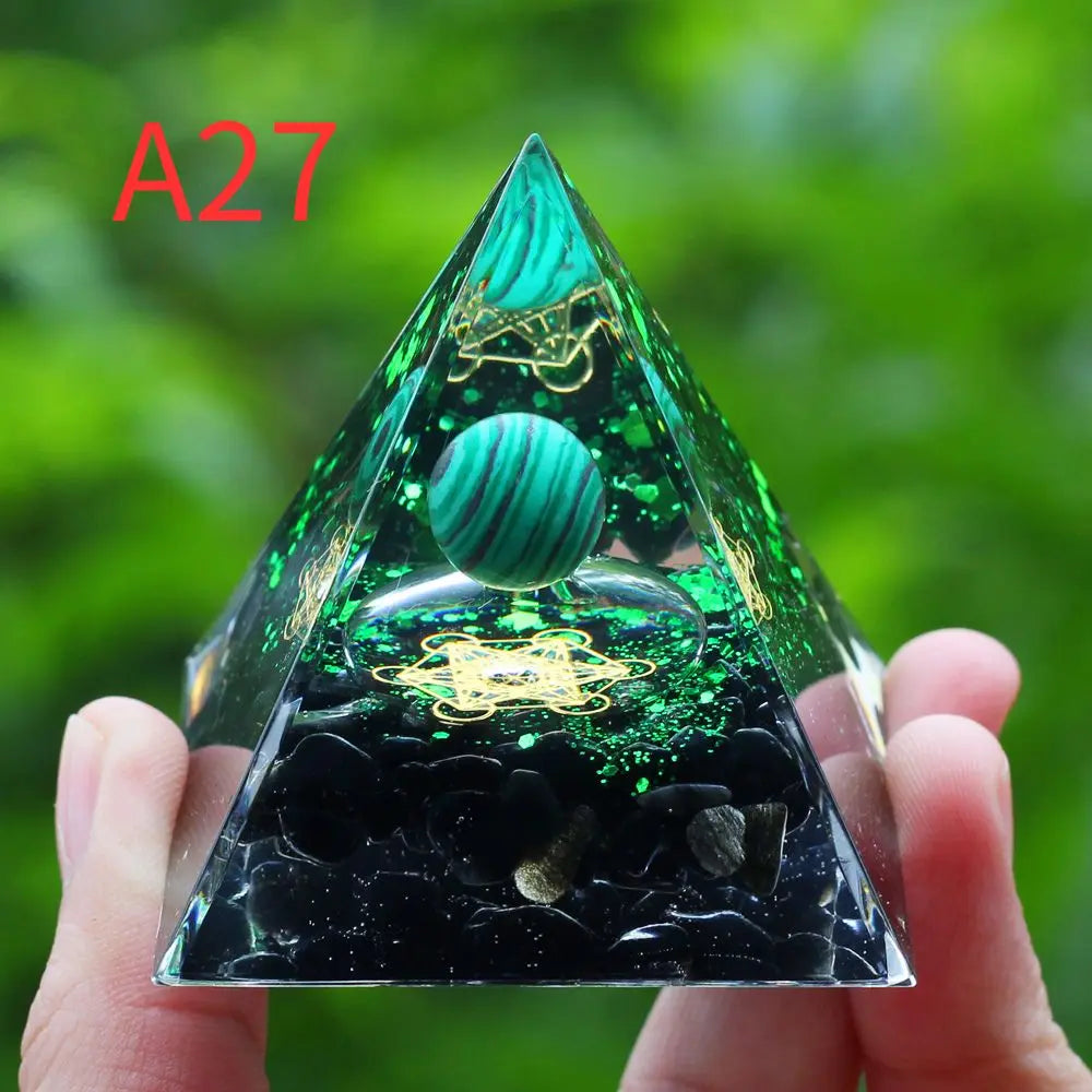 Crystal Stone Orgone Pyramid – Energy Generator for Healing, Protection & Chakra Balancing
