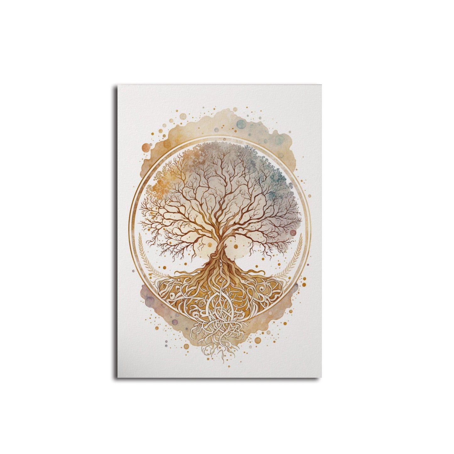 Tree of Life & Buddha Canvas Wall Art – Nordic-Inspired Spiritual Decor for Home & Meditation Spaces