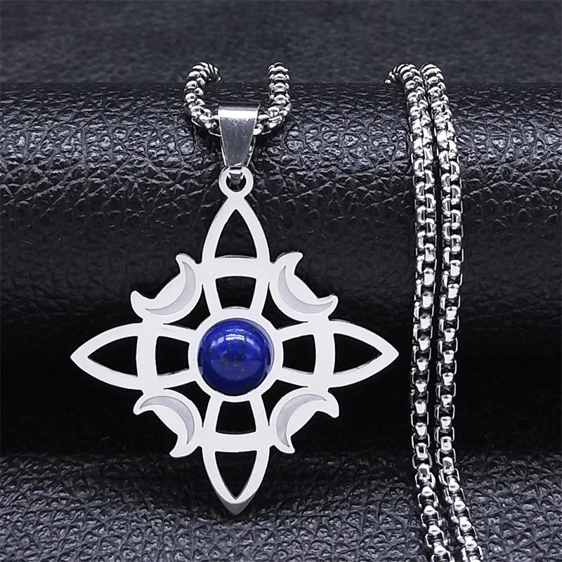 Wicca Celtic Knot Triple Moon Goddess Necklace – Symbol of Divine Feminine & Lunar Power