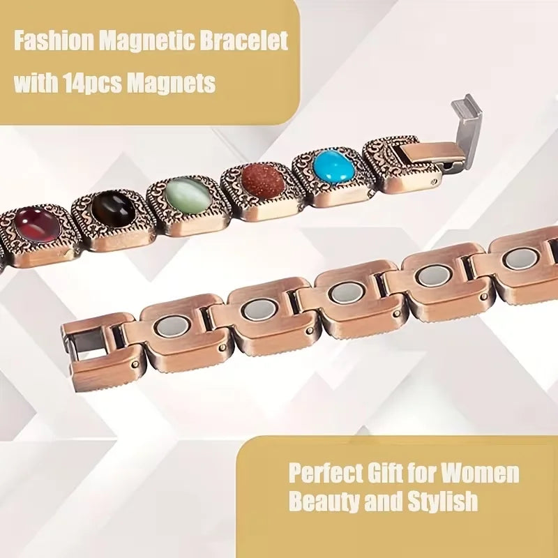 Colorful Stones Magnetic Bracelet for Women