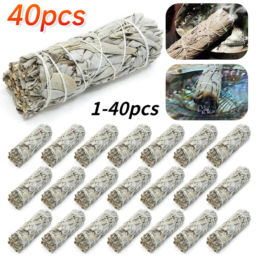 Natural White Sage Smudge Sticks – 10.5cm Bundle for Cleansing, Protection & Energy Clearing