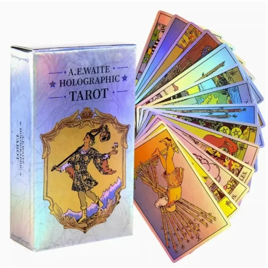 Rainbow Holographic Tarot Deck With Guidebook Set